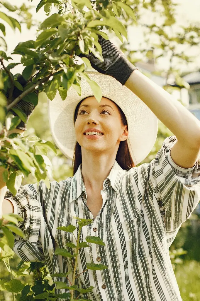 Original photo — woman in garden